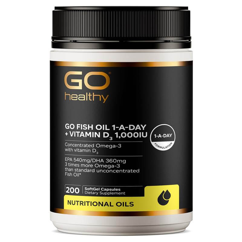 Go Healthy-紐西蘭高之源3倍濃縮每日魚油+維他命D3