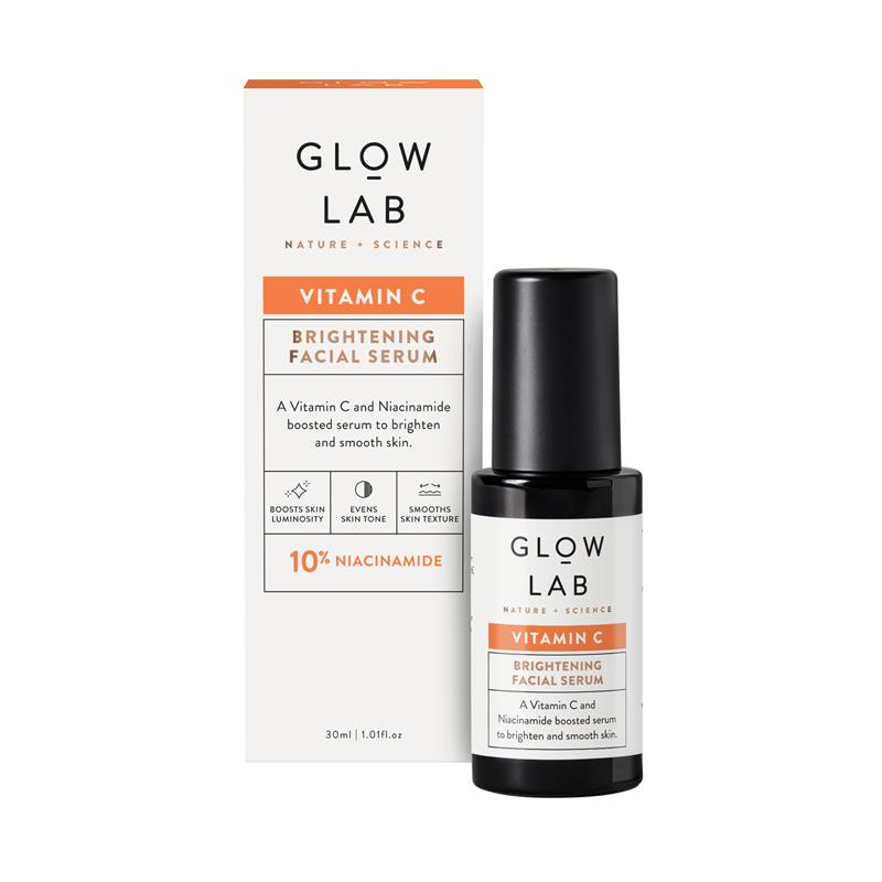 Glow Lab Vitamin C Brightening Facial Serum 維他命C亮白精華液 30ml - For brightening and smoothing skin with Vitamin C and Niacinamide.