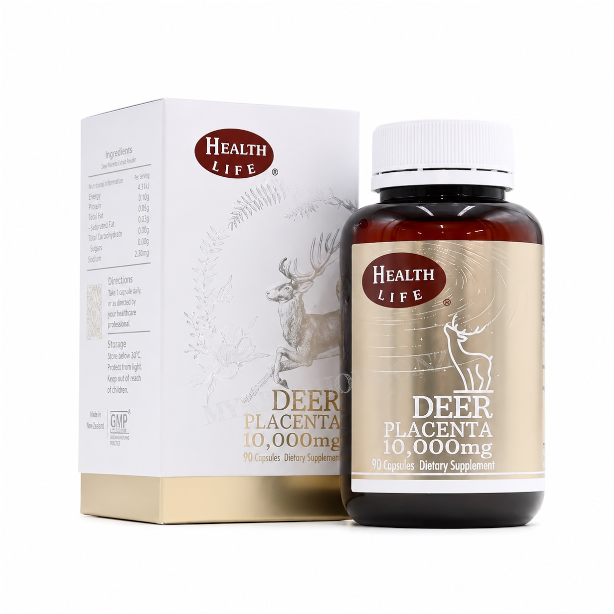 Health Life Deer Placenta 10,000mg,鹿胎素膠囊 90粒