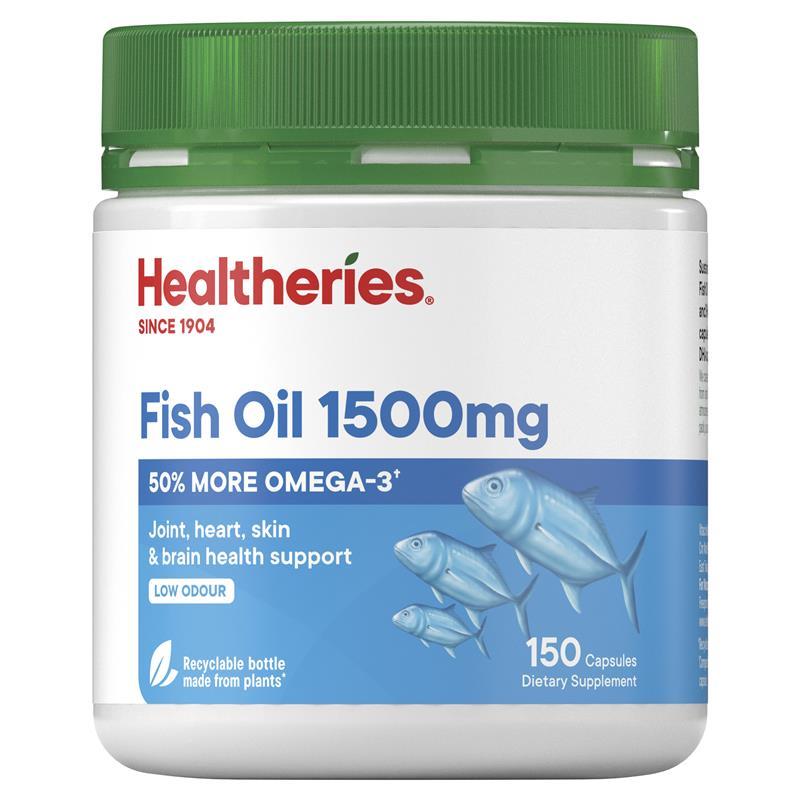 Healtheries Fish Oil 1500mg,魚油Omega-3膠囊 150粒