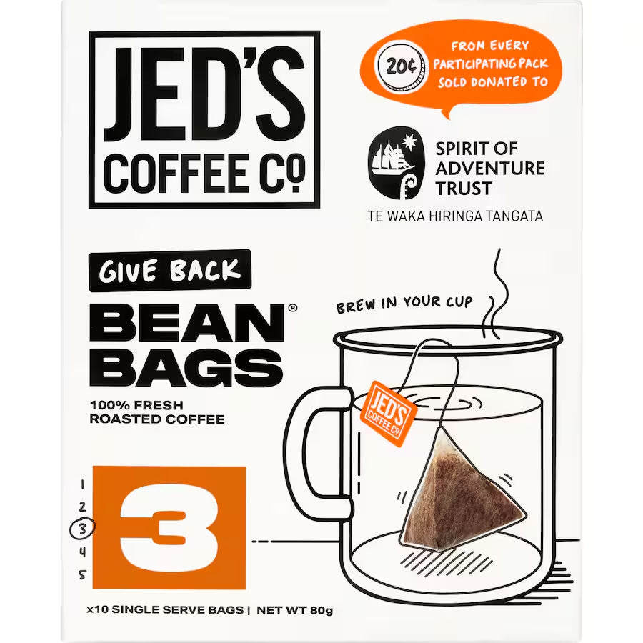 Jed's Coffee Bean Bags 紐西蘭傑得,三角立體咖啡包 3號 濃郁烘培 10包入