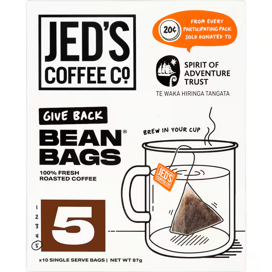 Jed's Coffee Bean Bags 紐西蘭傑得,三角立體咖啡包 5號 極深度烘培 10包入