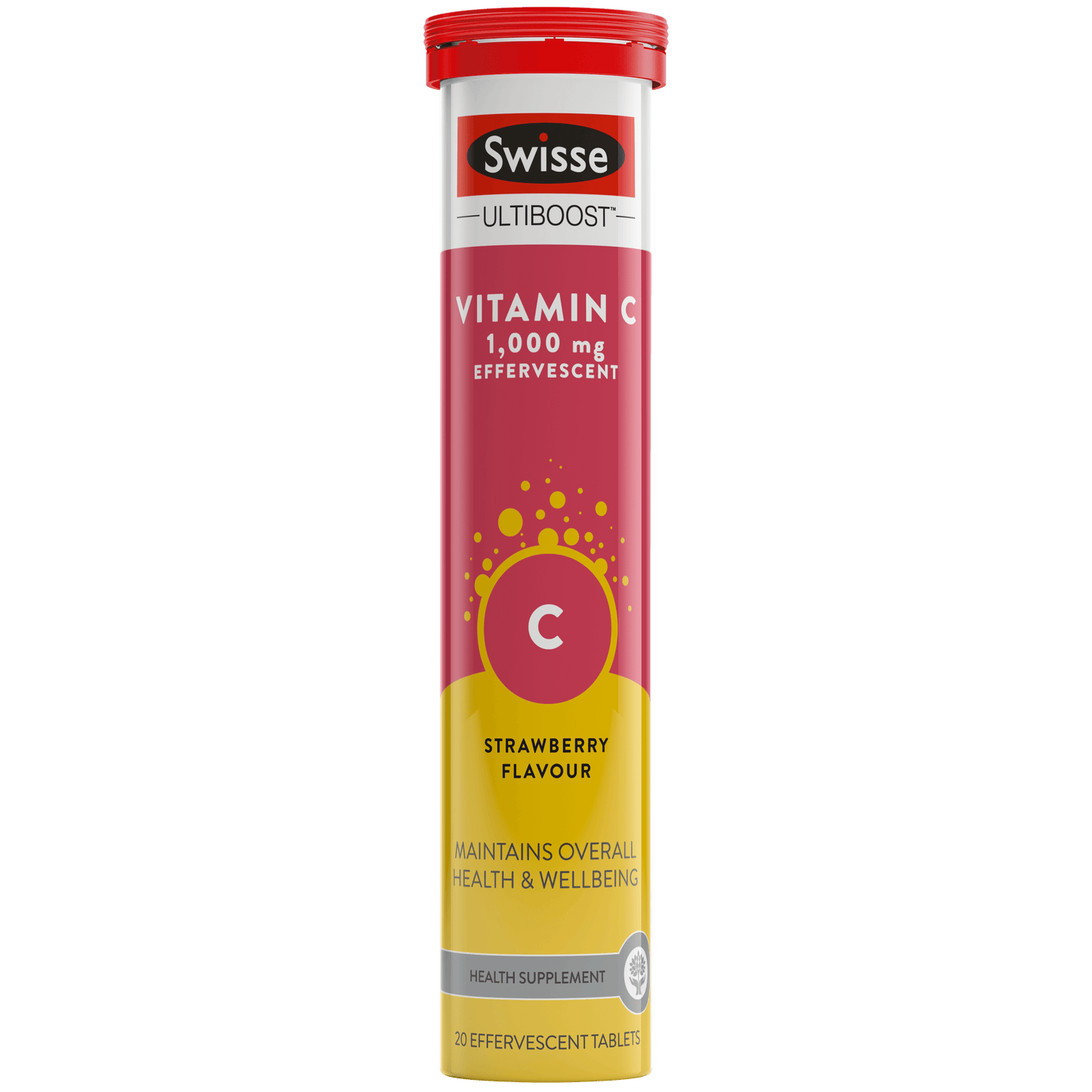 Swisse High Strength Vitamin C Effervescent 澳洲,高效維他命C泡騰片,60(20x3)粒 草莓味