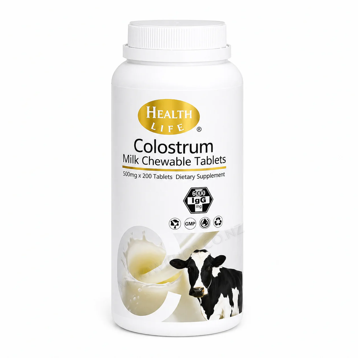 Watermarked - Health Life Milk Colostrum 牛初乳咀嚼片 200粒 草莓口味