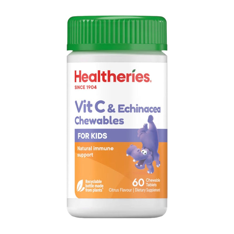 Healtheries Vit C Echinacea,兒童維他命C+紫錐花咀嚼錠 60粒