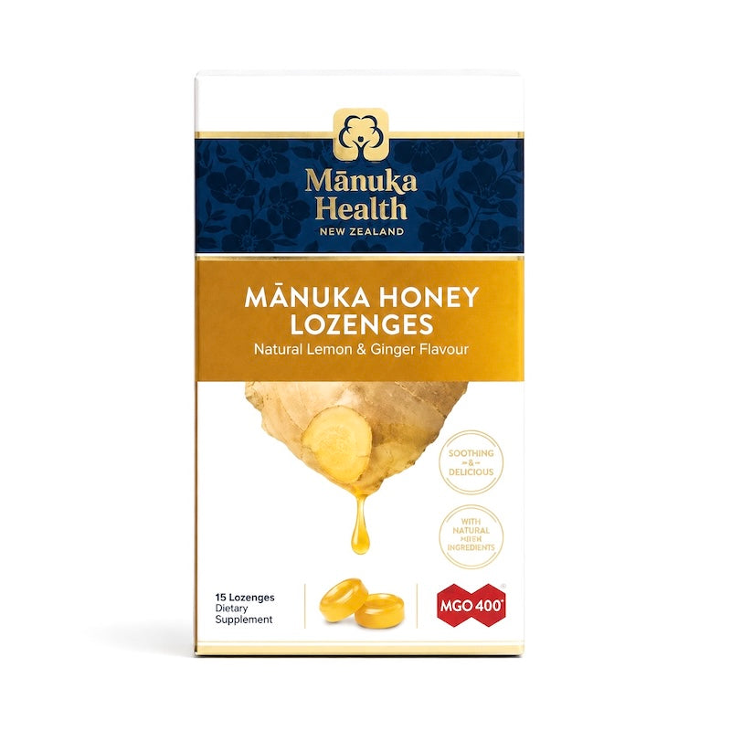 Manuka Health Manuka Honey Lozenges Lemon Ginger 15 pcs