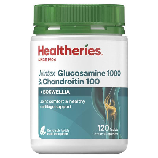 Healtheries Jointex Glucosamine 1000 & Chondroitin 100 + Boswellia，葡萄糖胺軟骨素複方錠 120粒