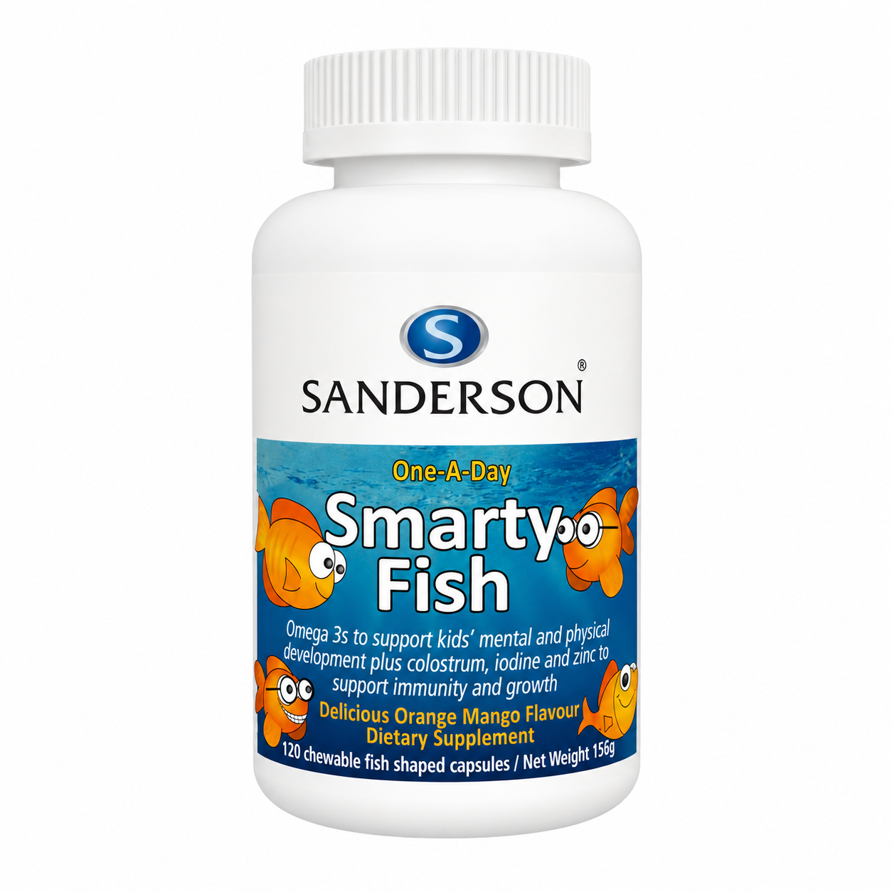 Sanderson Smarty Fish Omega 3 + Colostrum，兒童魚油咀嚼膠囊 120粒