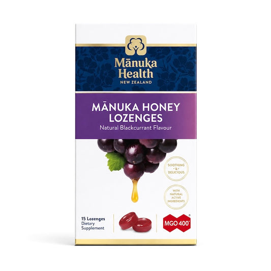 Manuka Health Manuka Honey Lozenges Blackcurrant 15 pcs
