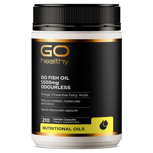 Go Healthy Fish Oil 1500mg，紐西蘭高之源，無腥魚油 210 粒