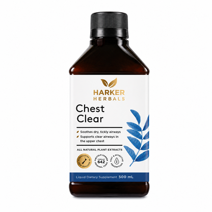 Harker Herbals Chest Clear Herbal Lung Support (Upper Respiratory Focus), 250ml / 500ml
