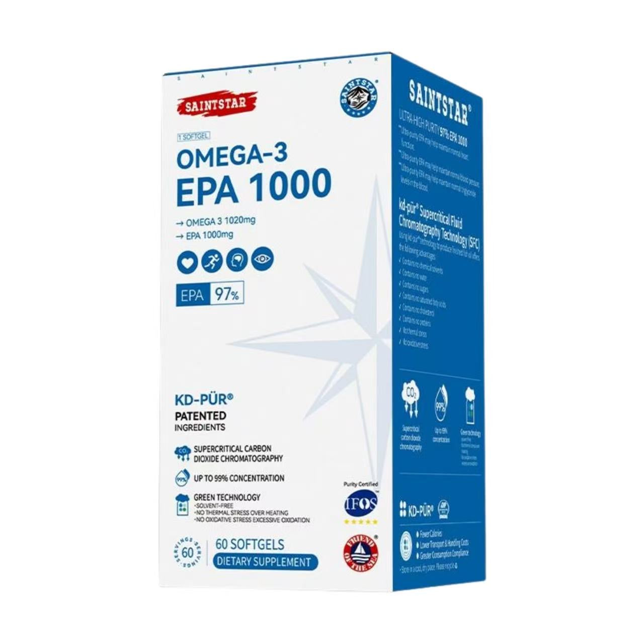 Saintstar Omega-3 EPA 1000 高濃度魚油 60粒