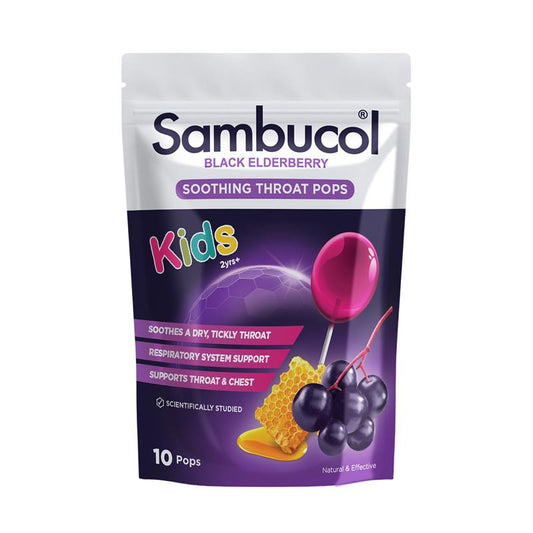 Sambucol Throat + Chest Kids Soothing Lollipops 黑接骨木 兒童潤喉舒緩棒棒糖 8入