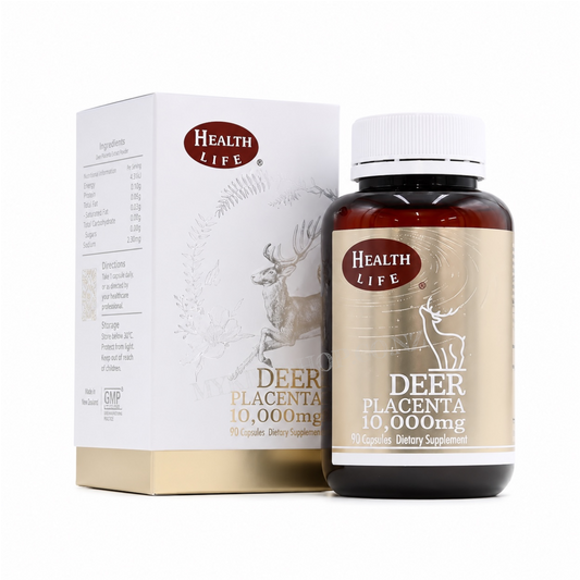 Health Life Deer Placenta 10,000mg 90 Capsules (10/2028)