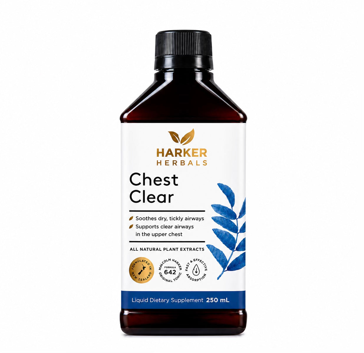 Harker Herbals Chest Clear Herbal Lung Support (Upper Respiratory Focus), 250ml / 500ml