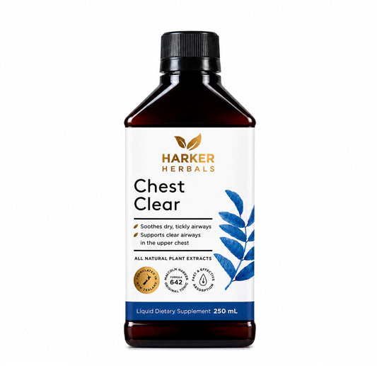 Harker Herbals Chest Clear Herbal Lung Support (Upper Respiratory Focus), 250ml / 500ml