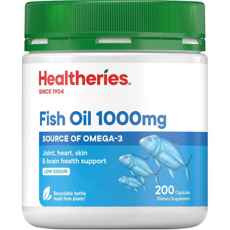 Healtheries Fish Oil 1000mg，魚油Omega-3膠囊 200粒