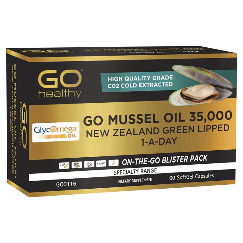 Go Healthy Mussel 35000mg，紐西蘭高之源，高含量青口精華膠囊 60粒