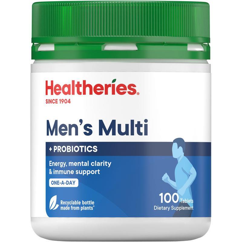 Healtheries Men's Multi with Probiotics 100 Tablets