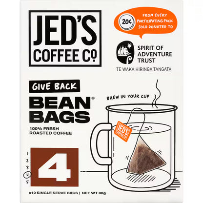 Jed's Coffee Bean Bags 紐西蘭傑得，三角立體咖啡包 4號 深度烘培 10包入