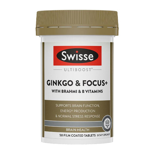 Swisse Ginkgo + Focus 澳洲，銀杏記憶專注補助片 50片