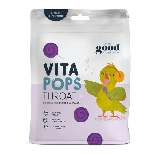 The Good Vitamin Co Vita Pops Throat+ Blackcurrant 12 Pack