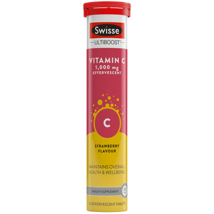 Swisse High Strength Vitamin C Effervescent 澳洲，高效維他命C泡騰片，60(20x3)粒 草莓味