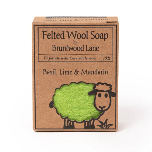 Bruntwood Lane Felted Wool Soap 100g - Brasil Lime & Mandarin