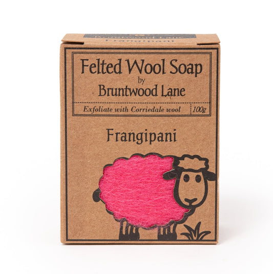 Bruntwood Lane Felted Wool Soap 100g - Frangipani