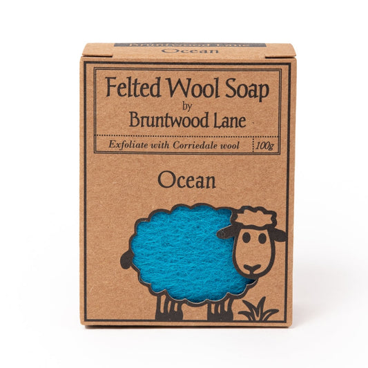 Bruntwood Lane Felted Wool Soap 100g - Ocean