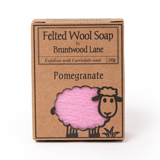Bruntwood Lane Felted Wool Soap 100g - Pomegranate