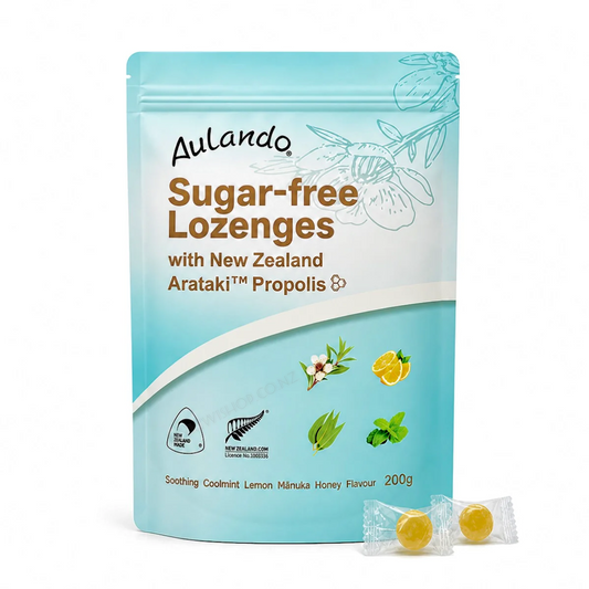Watermarked - Aulando Manuka Honey Lozenges 紐西蘭麥蘆卡蜂蜜 蜂膠糖 無糖版 200g